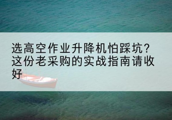贵港高空作业升降机厂家推荐-选高空作业升降机怕踩坑？这份老采购的实战指南请收好